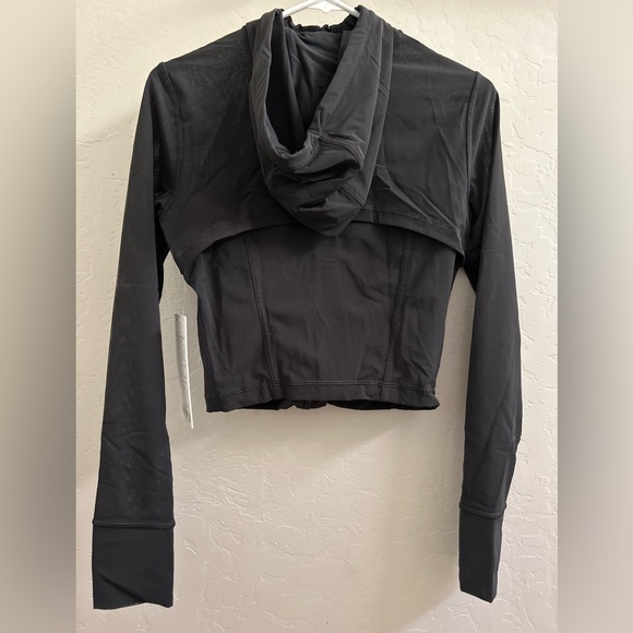 Mesh Hooded Define Cropped Jacket [Size 4, GGRE] NWT - Picture 3 of 4